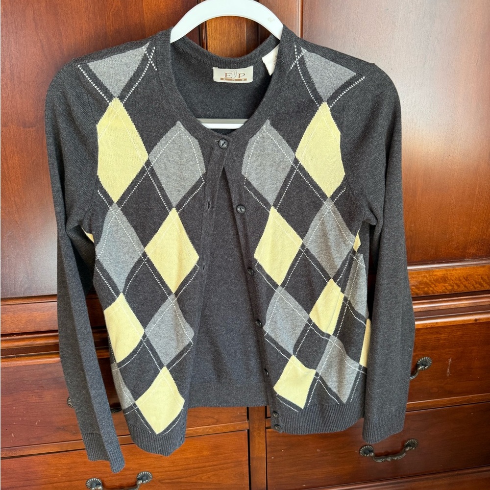 EP Pro Black and Cream Argyle Sweater